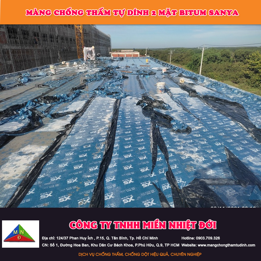 Màng chống thấm tự dính 2 mặt Bitum New Sanya